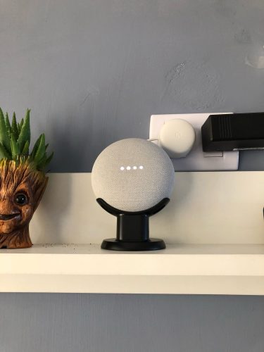 PlusAcc Desktop Stand Holder Desk Mount for Google Dwelling Mini Nest Mini Voice Assistants Holder Saving Area Bracket In Bed room photo review