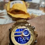 NAVIFORCE Men Military Sport Wrist Watch Gold Quartz Steel Waterproof Dual Display Male Clock Watches Relogio Masculino 9163 photo review