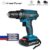 2 Speed Cordless Impact Drill 21V Electric Screwdriver Home Mini 1500 Mah 18650 Lithium Battery Wireless Rechargeable Hand Drill
