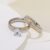4mm Couple Lover Engagement Rings for Women Men Stainless Steel Ring with Zircon Korean Style Jewelry for Wedding WC033
