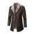 Men's Long PU Leather Jacket Solid Color Men's Street Fleece