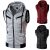 Men's solid color zipper hooded short-sleeved T-shirt top With pockets
